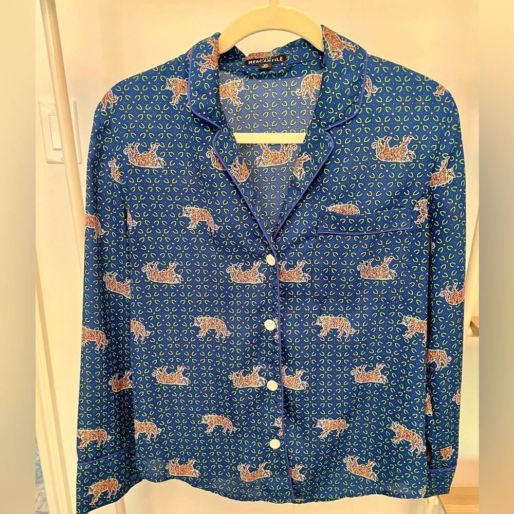 J. Crew Mercantile Tiger Print Pajama Style top